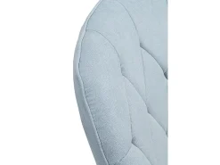 Clearance Cadeirão giratório estofado em claro e pernas metálicas Azul