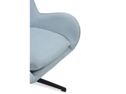Clearance Cadeirão giratório estofado em claro e pernas metálicas Azul