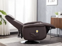 Poltrona|Vente-unique Cadeirão massagem KOSTAS -Pele sintética -Castanho -5 modos Castanho chocolate