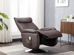 Poltrona|Vente-unique Cadeirão massagem KOSTAS -Pele sintética -Castanho -5 modos Castanho chocolate