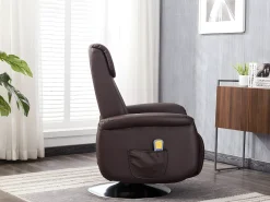 Poltrona|Vente-unique Cadeirão massagem KOSTAS -Pele sintética -Castanho -5 modos Castanho chocolate