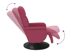 Poltrona* Cadeirão massagens reclinável comapoio pés veludo tinto SHL429927 Vermelho