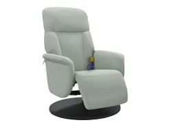 Poltrona| Cadeirão massagens reclinável + apoio de pés veludo cinza-claro SHL934285 Cinzento claro