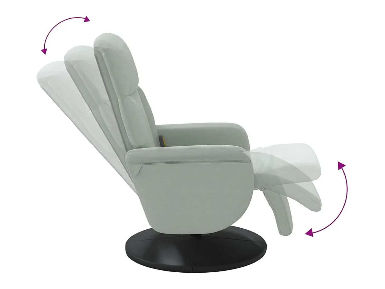 Poltrona| Cadeirão massagens reclinável + apoio de pés veludo cinza-claro SHL934285 Cinzento claro