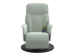 Poltrona| Cadeirão massagens reclinável + apoio de pés veludo cinza-claro SHL934285 Cinzento claro