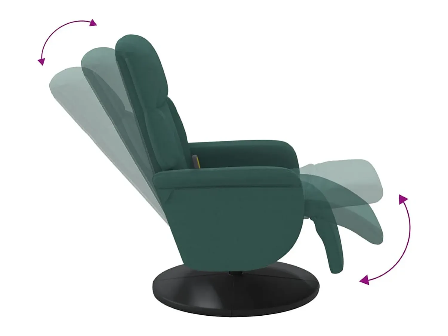 Best Cadeirão massagens reclinável com apoio pés veludo verde-escuro SHL174696 Verde pinho