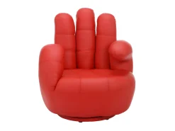 Clearance Vente-unique Cadeirão mão giratório em pele sintética - CATCHY Vermelho