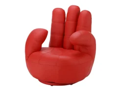 Clearance Vente-unique Cadeirão mão giratório em pele sintética - CATCHY Vermelho