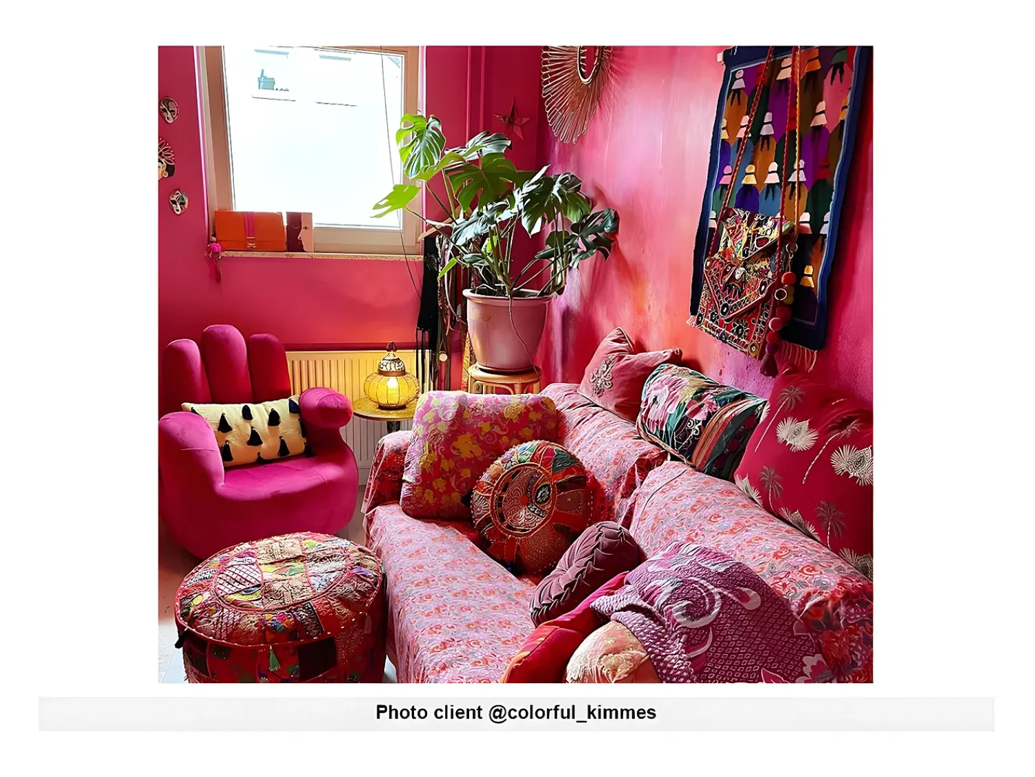 Poltrona*Vente-unique Cadeirão mão giratório em veludo Fucsia - CATCHY Fu00fachsia