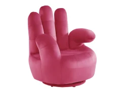Poltrona*Vente-unique Cadeirão mão giratório em veludo Fucsia - CATCHY Fu00fachsia