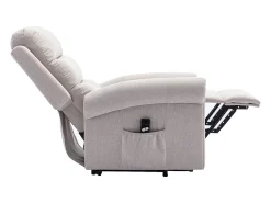 Best Vente-unique Cadeirão reclinável articulado elétrico tecido - LOVARI Bege