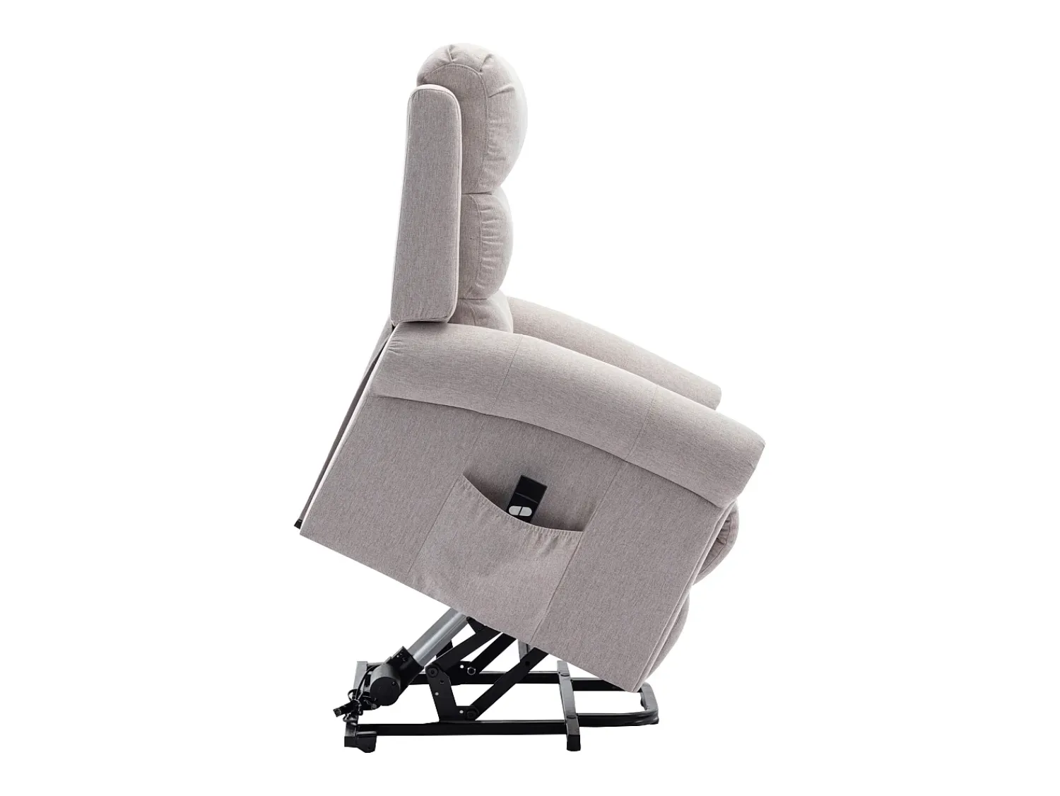 Best Vente-unique Cadeirão reclinável articulado elétrico tecido - LOVARI Bege