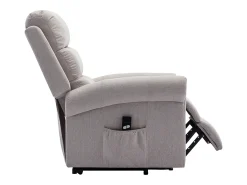 Best Vente-unique Cadeirão reclinável articulado elétrico tecido - LOVARI Bege