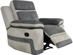 Hot Vente-unique Cadeirão relax em microfibra Antracite e cinza claro - TALCA Cinza antracite