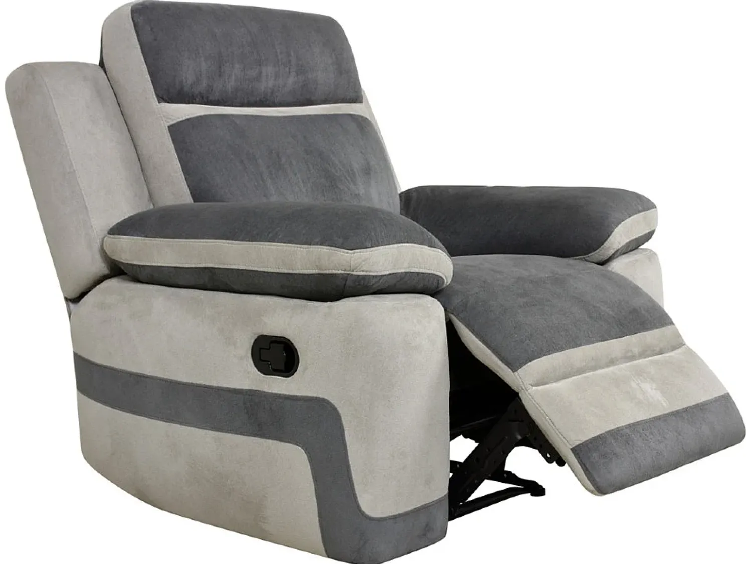 Hot Vente-unique Cadeirão relax em microfibra Antracite e cinza claro - TALCA Cinza antracite