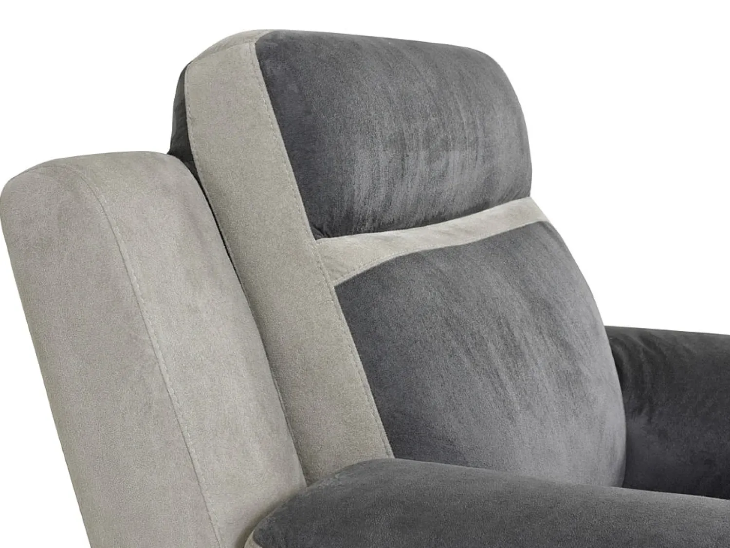 Hot Vente-unique Cadeirão relax em microfibra Antracite e cinza claro - TALCA Cinza antracite