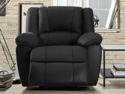New Vente-unique Cadeirão relax em pele Vermelho - AROMA Preto