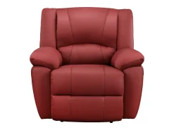 Poltrona*Vente-unique Cadeirão relax em pele - AROMA Vermelho
