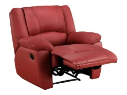 Poltrona*Vente-unique Cadeirão relax em pele - AROMA Vermelho