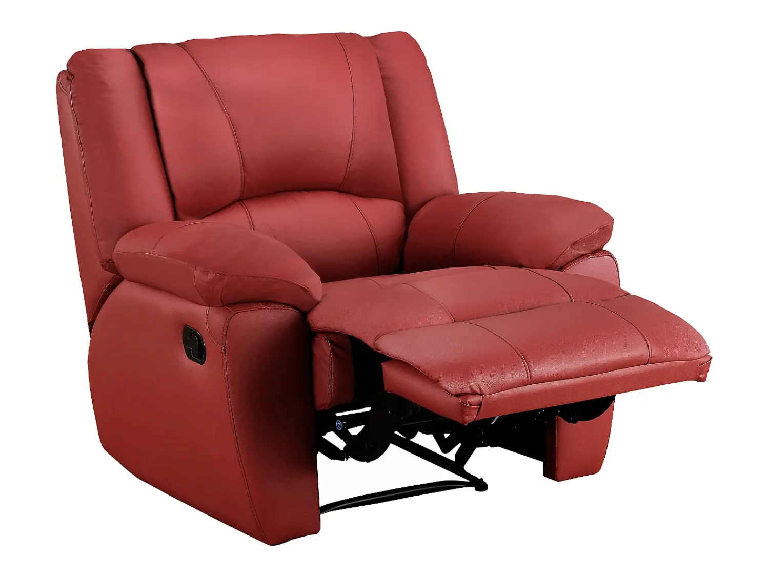 Poltrona*Vente-unique Cadeirão relax em pele - AROMA Vermelho