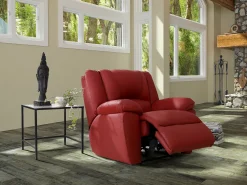 Poltrona*Vente-unique Cadeirão relax em pele - AROMA Vermelho
