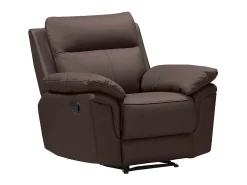 New Vente-unique Cadeirão relax manual em pele de búfalo Castanho - PAKITA Castanho chocolate