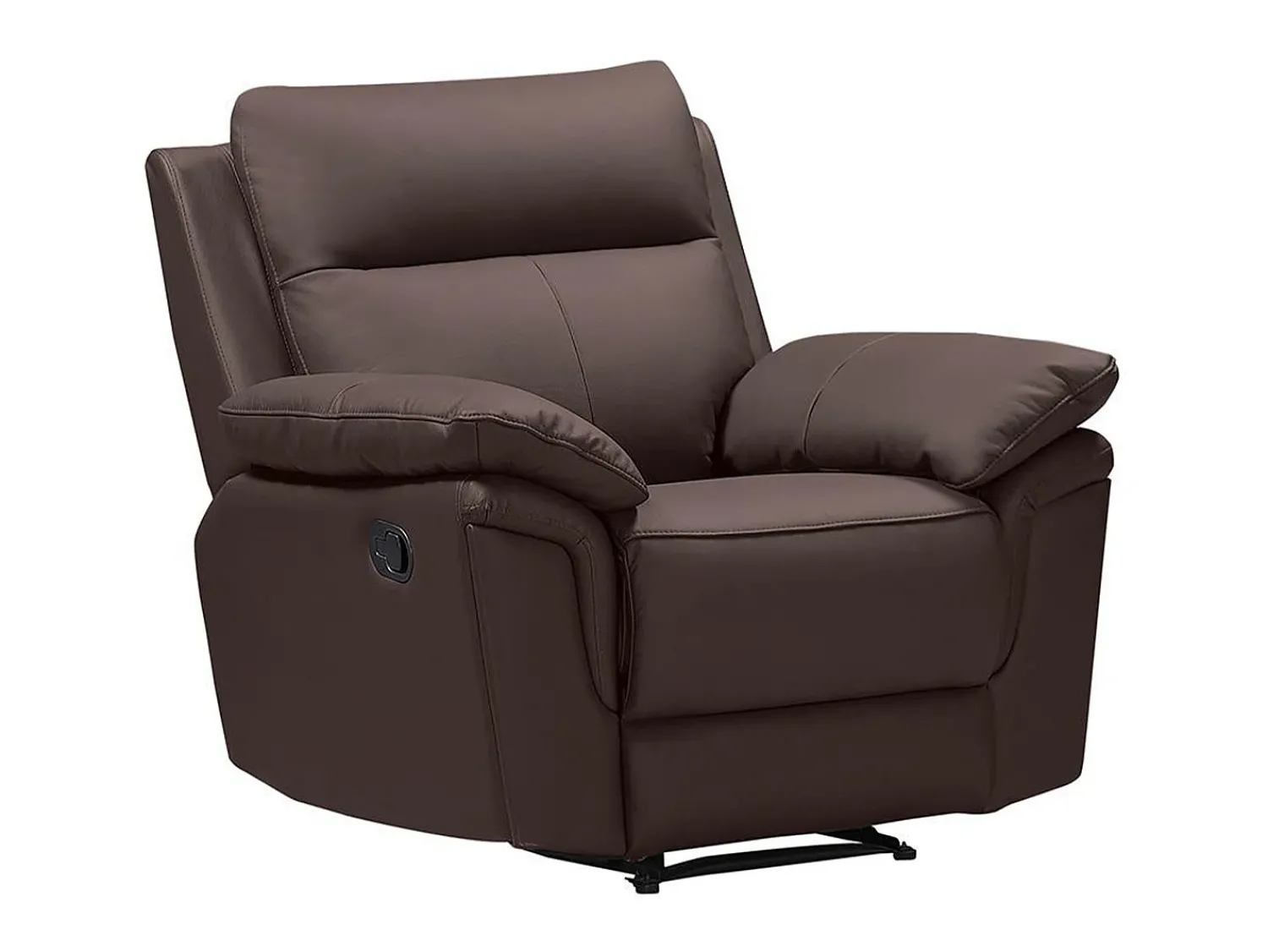New Vente-unique Cadeirão relax manual em pele de búfalo Castanho - PAKITA Castanho chocolate