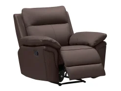 New Vente-unique Cadeirão relax manual em pele de búfalo Castanho - PAKITA Castanho chocolate
