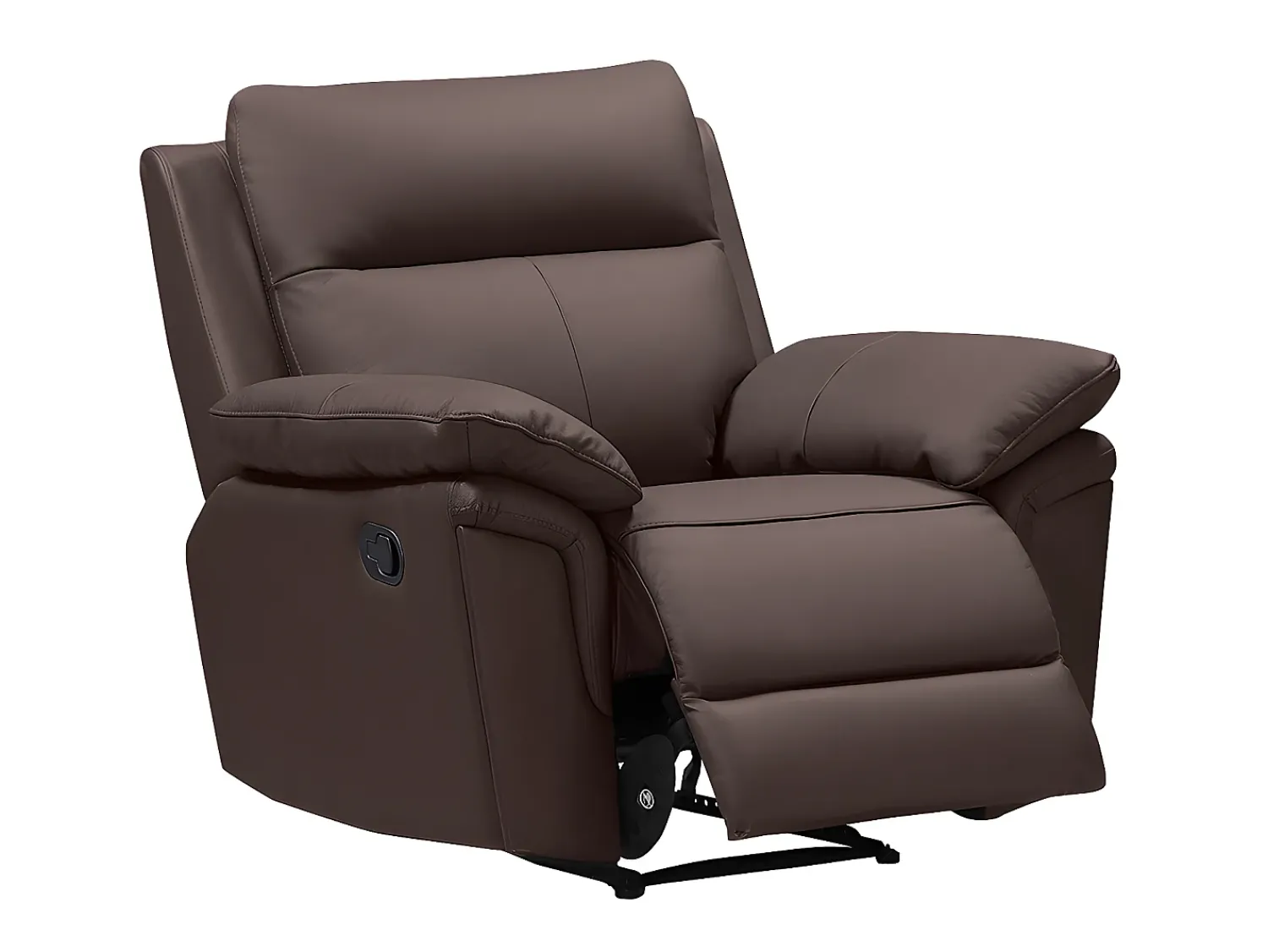 New Vente-unique Cadeirão relax manual em pele de búfalo Castanho - PAKITA Castanho chocolate