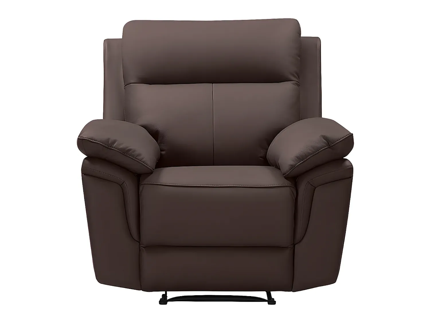 New Vente-unique Cadeirão relax manual em pele de búfalo Castanho - PAKITA Castanho chocolate
