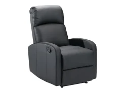 Online Vente-unique Cadeirão relax manual em pele sintética - ISAO Preto
