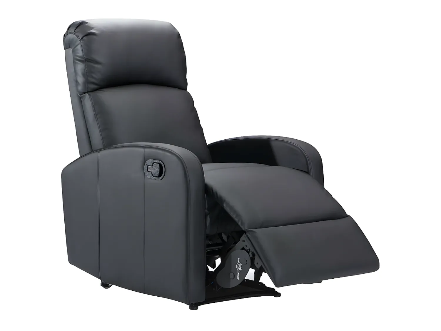 Online Vente-unique Cadeirão relax manual em pele sintética - ISAO Preto