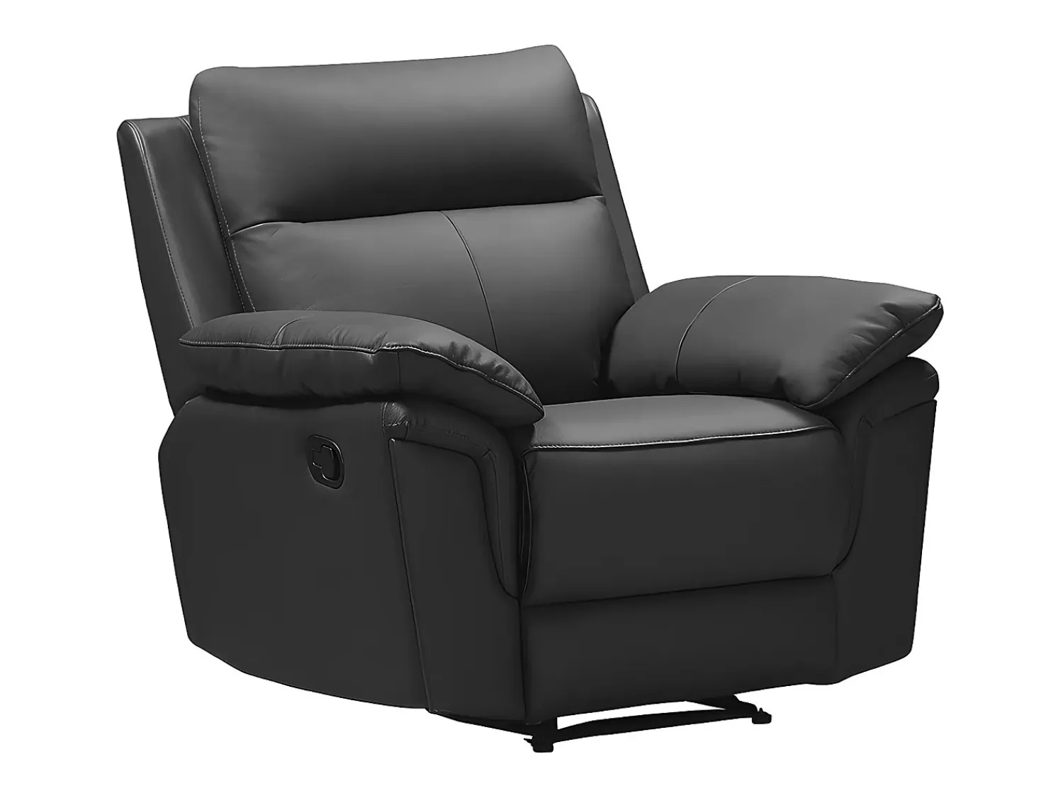Discount Vente-unique Cadeirão relax manual em pele de búfalo - PAKITA Preto