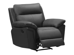 Discount Vente-unique Cadeirão relax manual em pele de búfalo - PAKITA Preto
