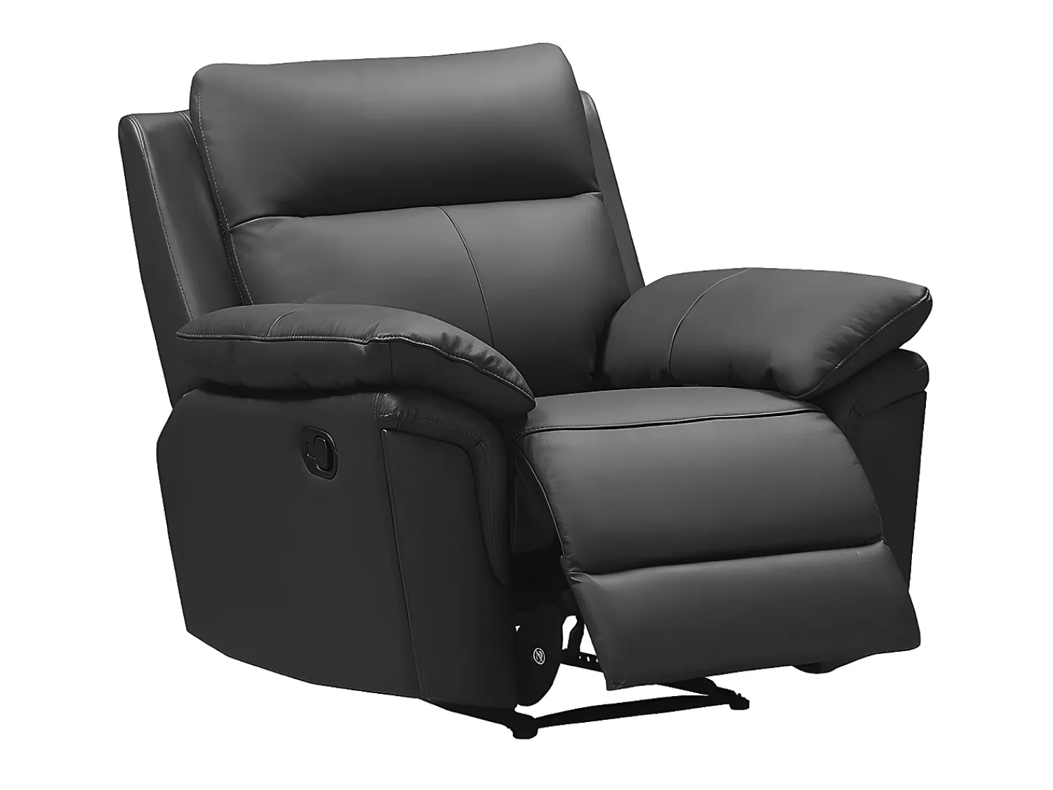 Discount Vente-unique Cadeirão relax manual em pele de búfalo - PAKITA Preto