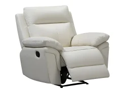 Discount Vente-unique Cadeirão relax manual em pele de búfalo - PAKITA Marfim