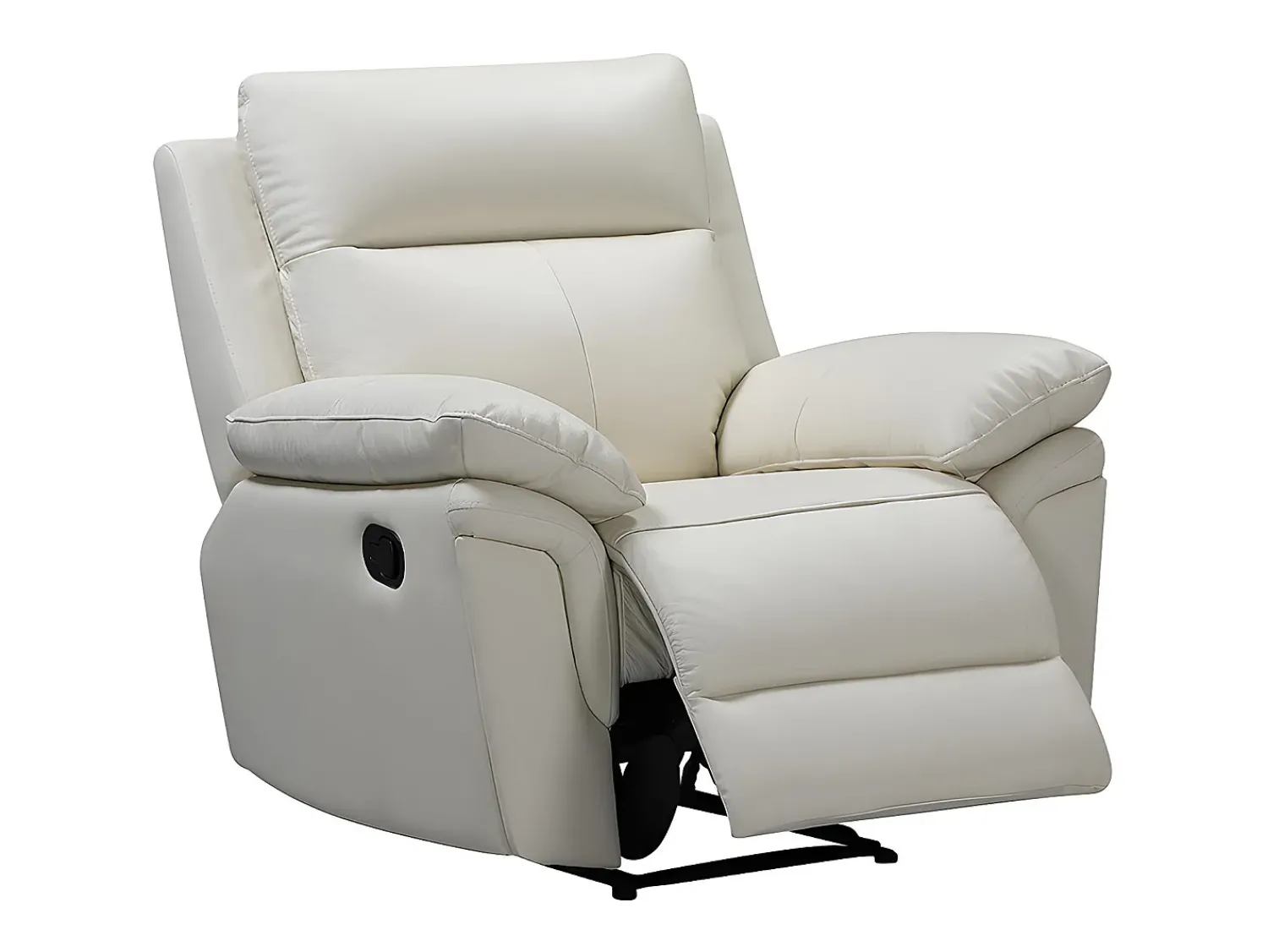 Discount Vente-unique Cadeirão relax manual em pele de búfalo - PAKITA Marfim