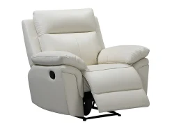 Discount Vente-unique Cadeirão relax manual em pele de búfalo - PAKITA Marfim
