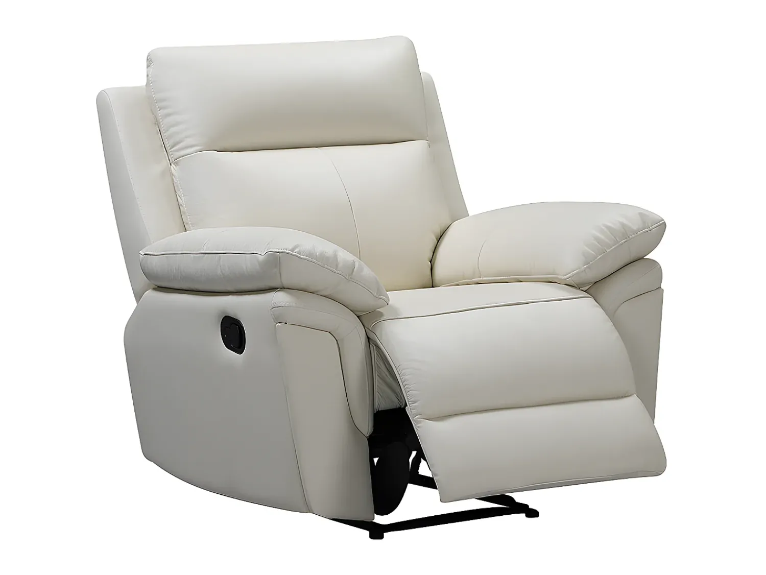 Discount Vente-unique Cadeirão relax manual em pele de búfalo - PAKITA Marfim