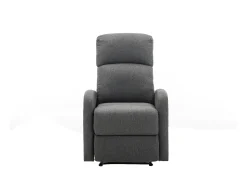 Best Vente-unique Cadeirão relax manual em tecido Antracite - ISAO Cinza antracite