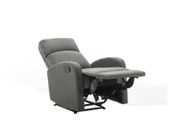Best Vente-unique Cadeirão relax manual em tecido Antracite - ISAO Cinza antracite