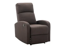 Poltrona*Vente-unique Cadeirão relax manual em tecido Castanho - ISAO Castanho chocolate