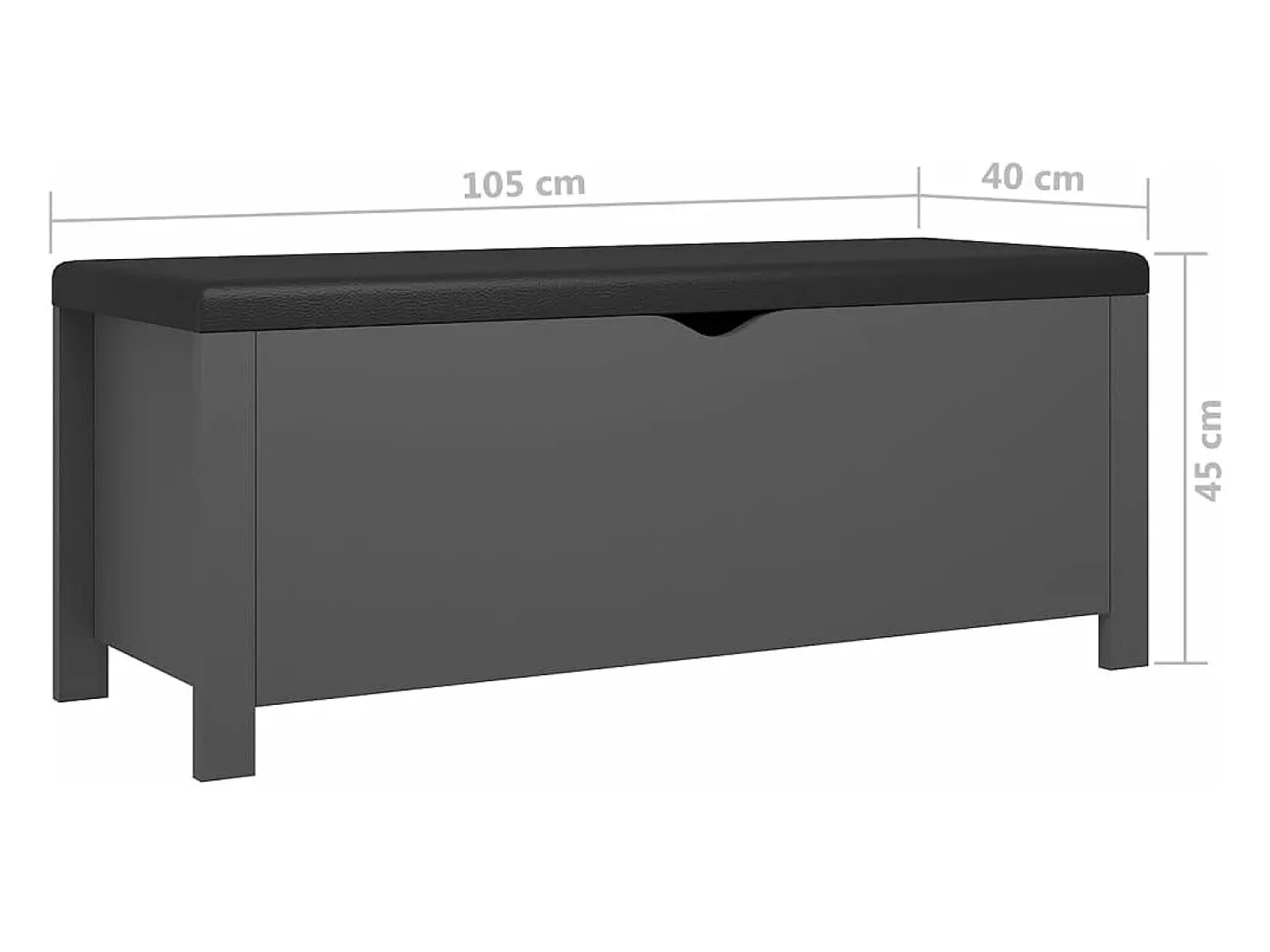 Acessórios De Arrumação|vidaxl Caixa arrumação c/ almofadão contraplacado 105x40x45 cm cinza Cinzento
