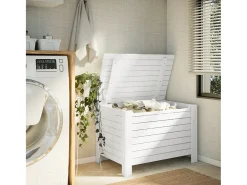 Hot Caixa arrumação c/ tampa RANA 100x49x54 cm pinho maciço PT448270 Branco