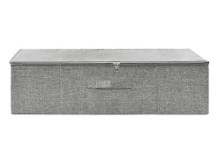 Discount vidaxl Caixa de armazenamento dobrável em tecido cinza 70x40x18 cm com alça Cinzento