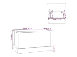 vidaxl Caixa de arrumação branca 50x30x28 cm madeira projetada^ Acessórios De Arrumação