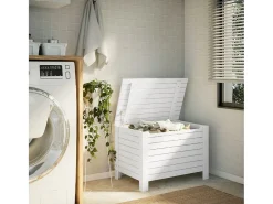 Acessórios De Arrumação* Caixa de arrumação c/ tampa RANA 80x49x54cm pinho maciço PT701375 Branco