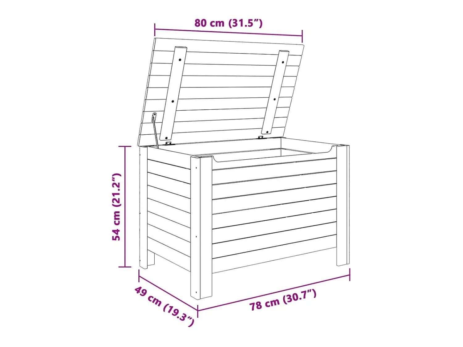 Acessórios De Arrumação*vidaxl Caixa de arrumação c/ tampa RANA 80x49x54cm pinho maciço Branco