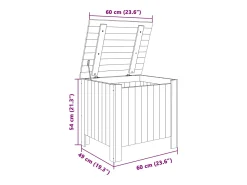 vidaxl Caixa de arrumação c/ tampa RANA 60x49x54cm pinho maciço^ Acessórios De Arrumação