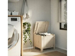 Best Caixa de arrumação com tampa RANA 60x49x54 cm pinho maciço PT452673 Castanho
